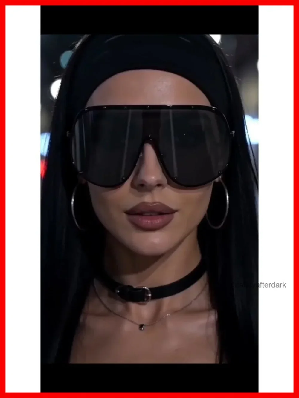 Oversized Square Shield Sunglasses UV400 Protection Metal Frame
